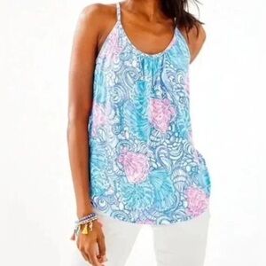 Lilly Pulitzer Lacy shell tank top; key hole back detailing
